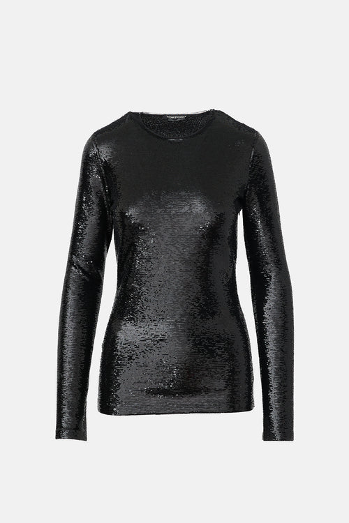 Tom Ford Sequin Long Sleeve Top