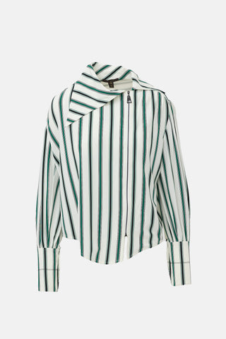Louis Vuitton Silk Striped Zip Shirt