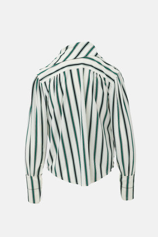 Louis Vuitton Silk Striped Zip Shirt