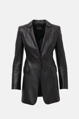 Akris Leather Single Button Blazer