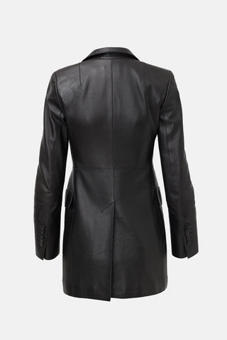 Akris Leather Single Button Blazer