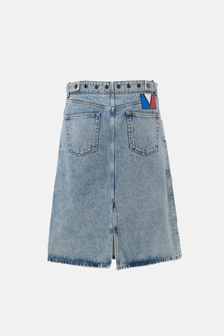Louis Vuitton Denim Midi Skirt
