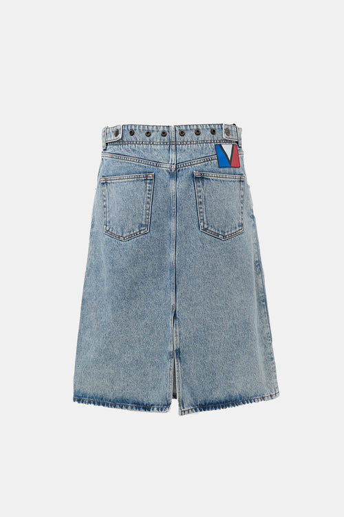 Louis Vuitton Denim Midi Skirt