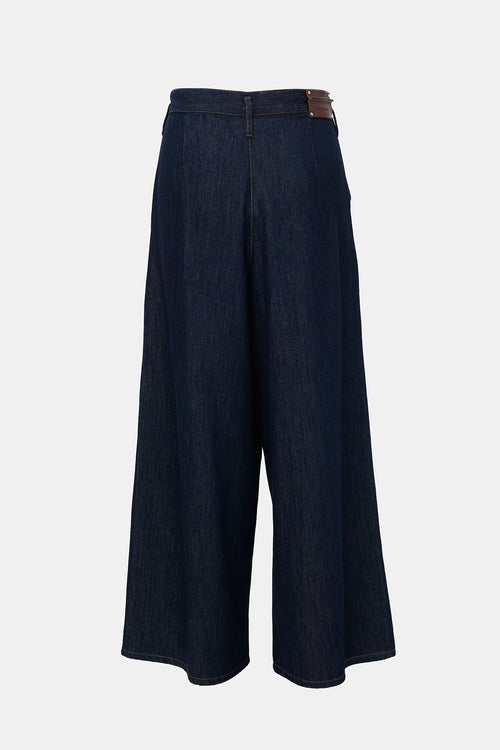 Dries Van Noten Pleated Wide Leg Jeans
