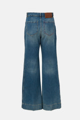 Victoria Beckham Alina Distressed Wide Leg Jeans