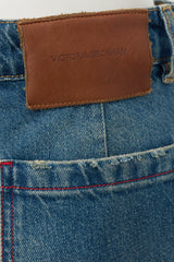 Victoria Beckham Alina Distressed Wide Leg Jeans