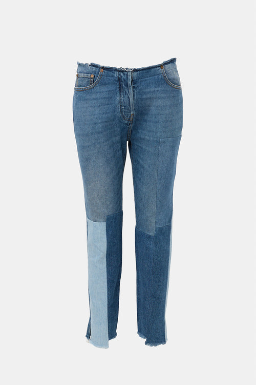 Valentino Patchwork Tapered Leg Jeans
