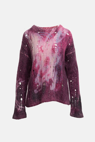 Acne Studios Distressed Printed Logo Sweater