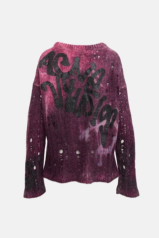 Acne Studios Distressed Printed Logo Sweater
