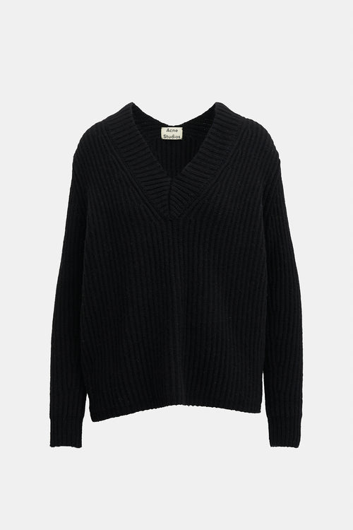 Acne Studios Oversized Wool V-Neck Sweater