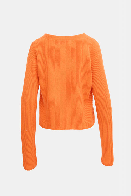 The Elder Statesman Cashmere Ribbed Knit Cardigan