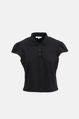 Tibi Cap Sleeve Polo Top