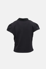 Tibi Cap Sleeve Polo Top