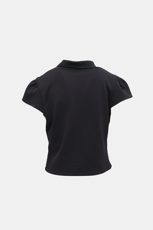 Tibi Cap Sleeve Polo Top