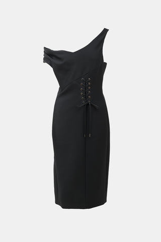 Dior 2000s Lace Up Midi Dress
