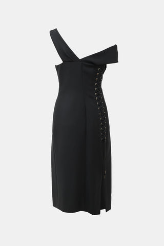 Dior 2000s Lace Up Midi Dress