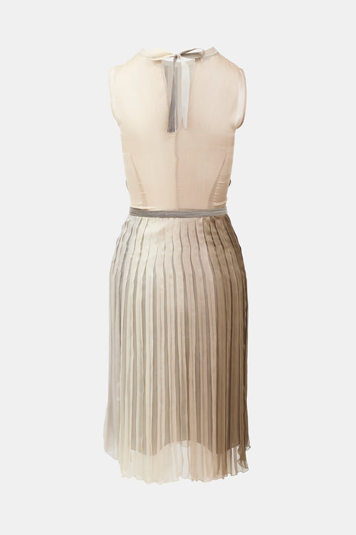 Prada 2000s Silk Pleated Dress