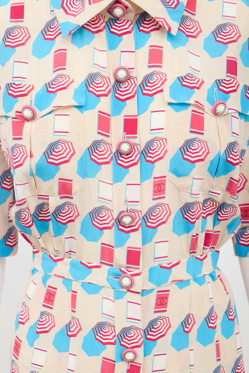 Chanel SS 2019 Umbrella CC Print Dress
