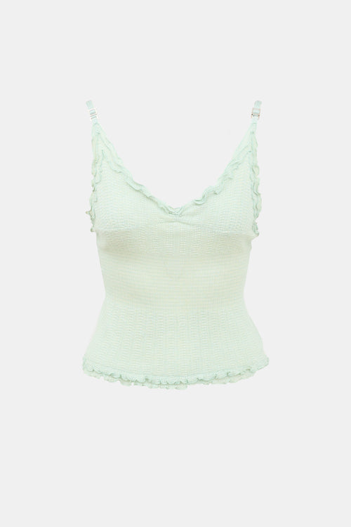 Louis Vuitton Vintage Ruffled Knit Tank Top