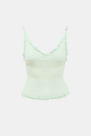 Louis Vuitton Vintage Ruffled Knit Tank Top