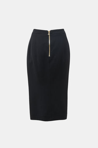 Balmain Twill Double Breasted Skirt
