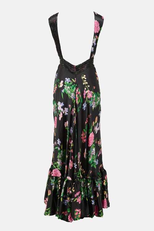 Cavalli Ruched Floral Dress
