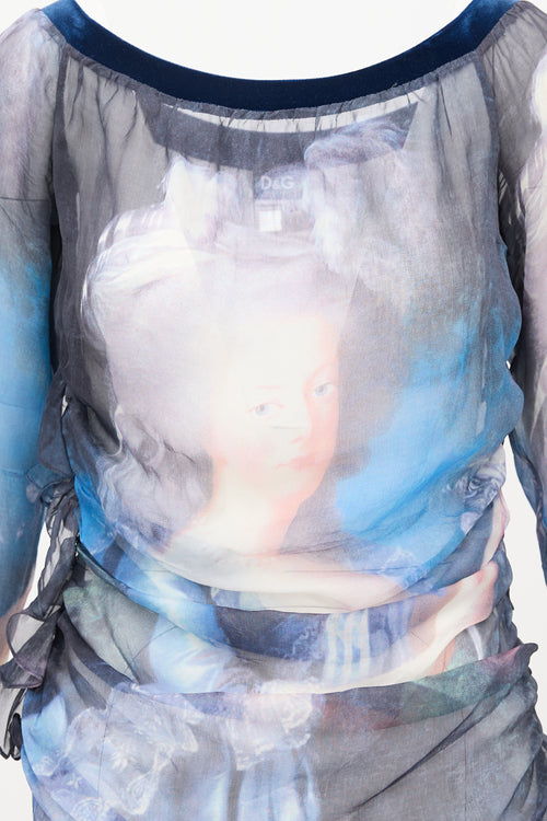 Dolce & Gabbana D&G FW 2003 Sheer Printed Top