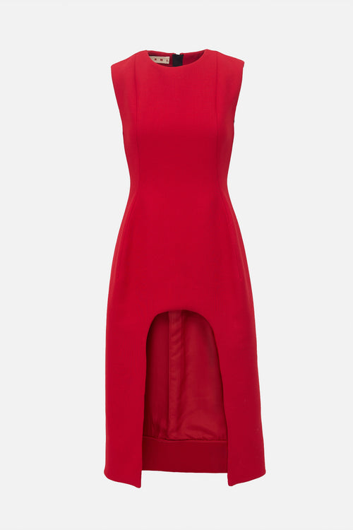 Marni Wool Sleeveless Cut Out Dress