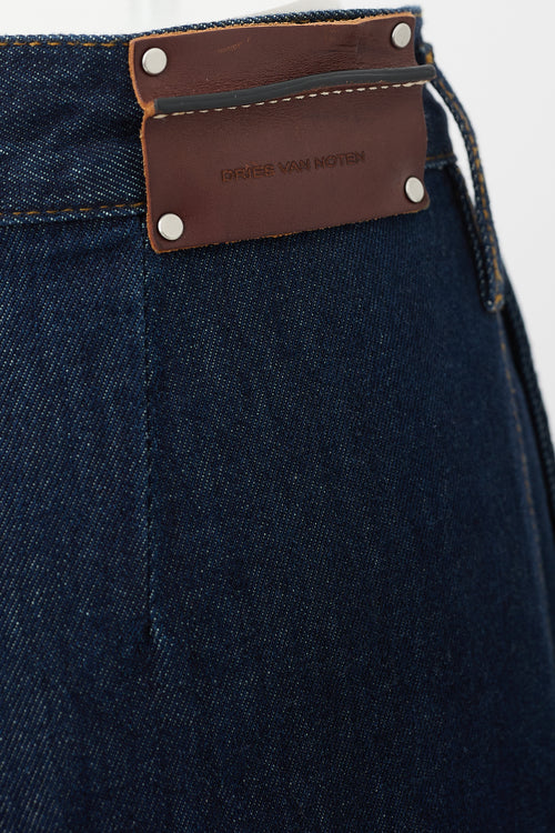 Dries Van Noten Pleated Wide Leg Jeans
