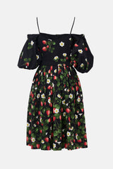 Oscar de la Renta Printed Off Shoulder Dress