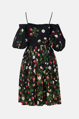 Oscar de la Renta Printed Off Shoulder Dress