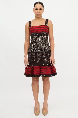 Oscar de la Renta SS 2008 Abstract Print Dress