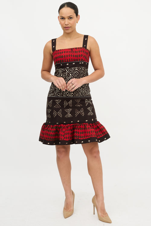 Oscar de la Renta SS 2008 Abstract Print Dress