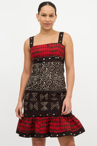 Oscar de la Renta SS 2008 Abstract Print Dress