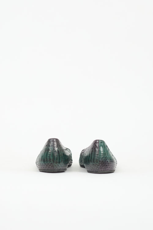 Oscar de la Renta Exotic Crystal Embellished Flat