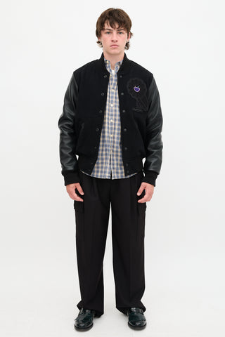 OVO X Murakami Wool & Leather Bomber Jacket