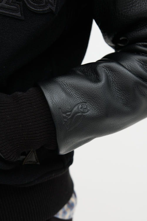 OVO X Murakami Wool & Leather Bomber Jacket