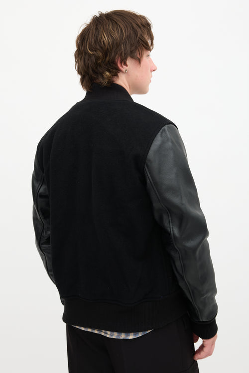 OVO X Murakami Wool & Leather Bomber Jacket