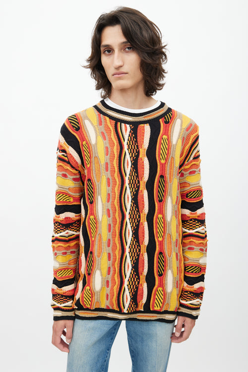 O'Hanlon Mills Orange & Multicolour Textured Sweater