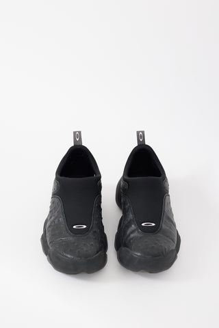 Oakley Black Neoprene & Embossed Leather Team Flesh Sneaker
