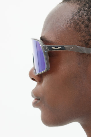Oakley Grey & Purple OO9406 Shield Sunglasses