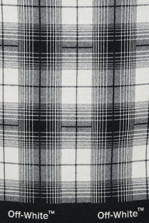 Off-White 2013 Black & Grey Wool Plaid Fringe Blanket