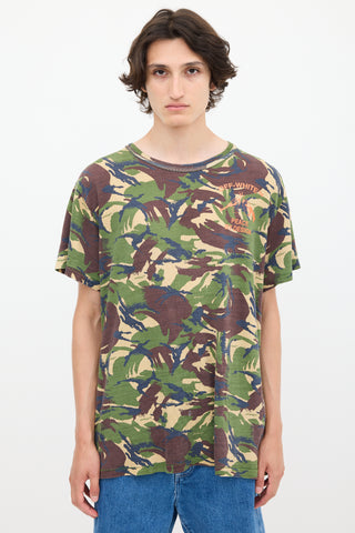 Off-White 2013 Green & Multicolour Graphic Camouflage T-Shirt