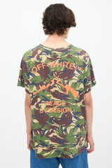 Off-White 2013 Green & Multicolour Graphic Camouflage T-Shirt