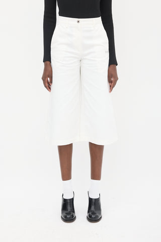 Off-White 2013 White Logo Wide Leg Culotte