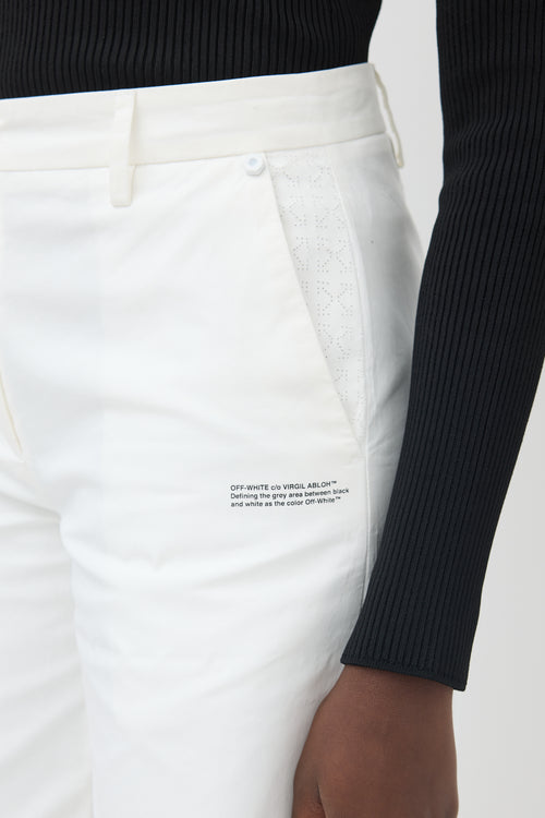 Off-White 2013 White Logo Wide Leg Culotte