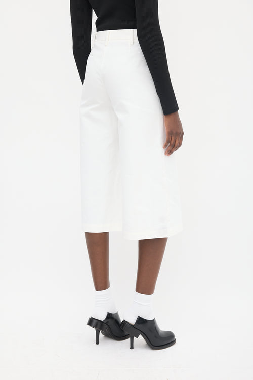 Off-White 2013 White Logo Wide Leg Culotte