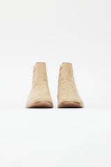 Off-White Beige Suede Logo Chelsea Boot