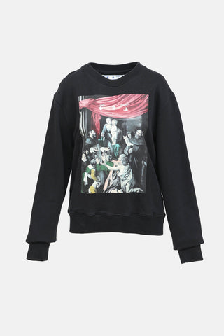 Off-White Carvaggio Graphic Crewneck Sweatshirt