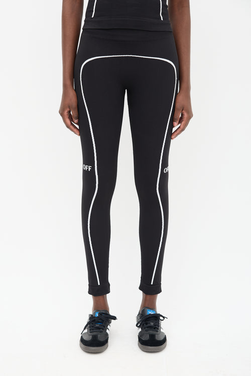 Off-White Black Knit Off Stamp Seamless Legging